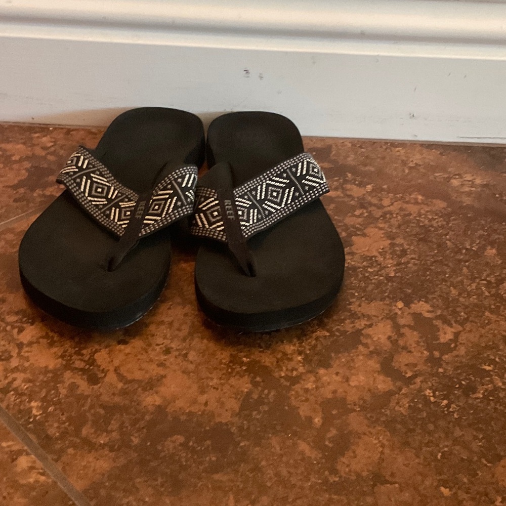 Black and White Patterned Sandals
